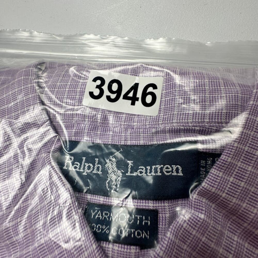 Ralph Lauren Shirt Mens 15 1/2-33 Purple Long Sleeve Button Up Yarmouth Preppy - Picture 11 of 11